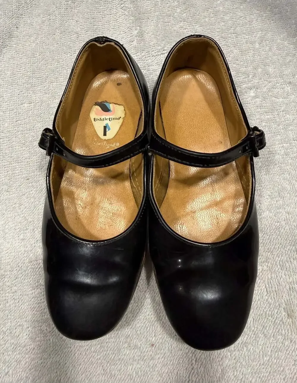 Toddletime Mary Jane Shoes Size 7.5 Black Patent